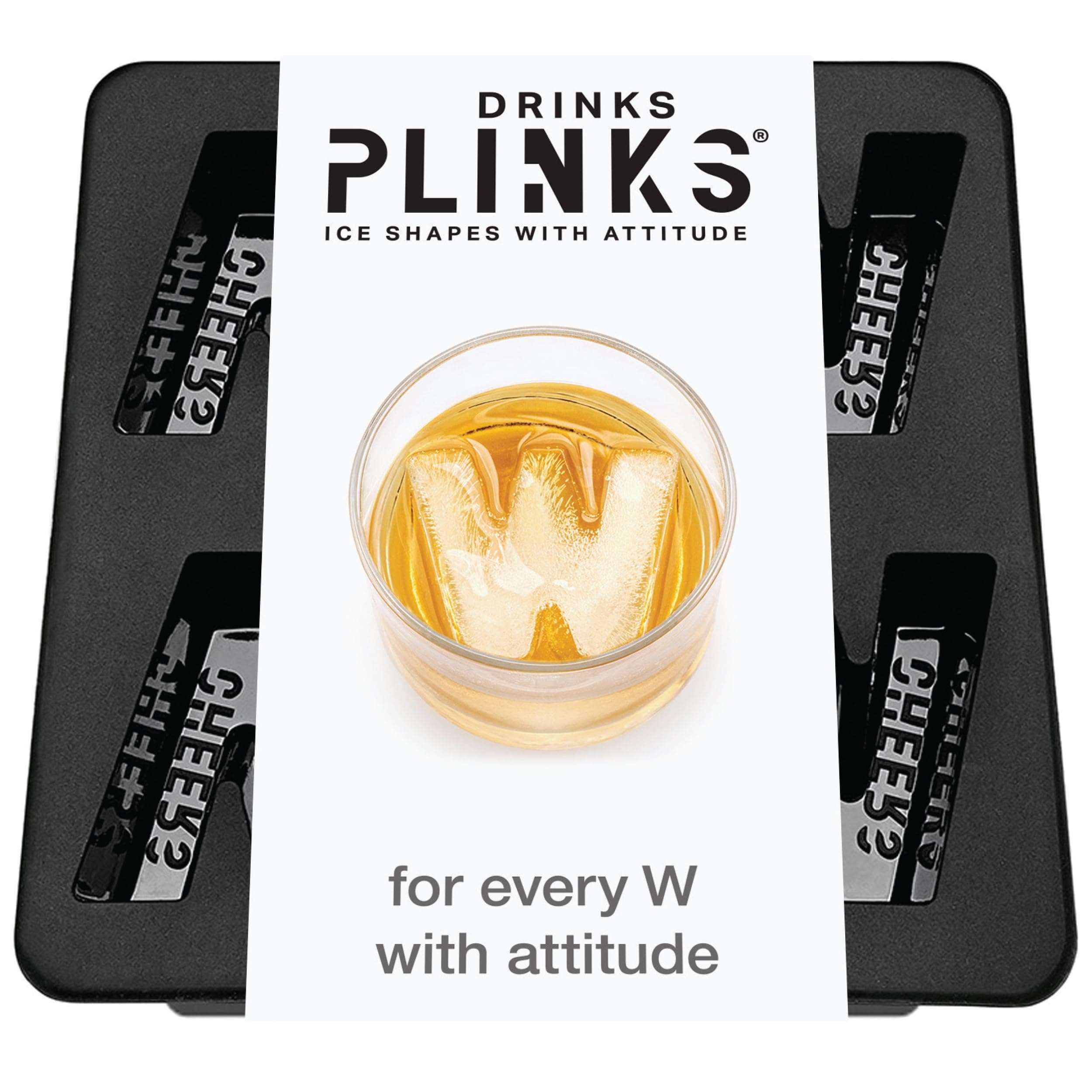 DRINKSPLINKS Letter W Personalized Ice Cubes Mold With Initials. Custom Ice Cube Trays are Thoughtful Customized Gifts, Fun Cocktail Accessories, Monogram Whiskey and Bourbon Gifts for Men and Women