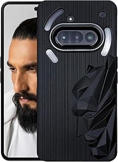 Silicone Mobile Case Compatible for Nothing Phone 3a 5G | 3D Engraved Design | Metallic Camera Ring | Shockproof Scratch Proof Cover Black