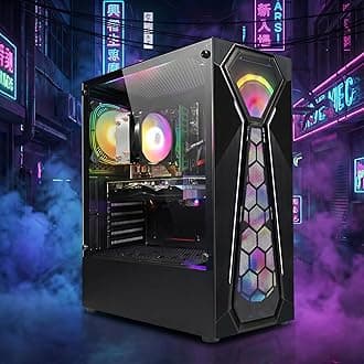 STGAubron Gaming PC Computer Desktop, AMD Ryzen 5 5500 up to 4.2G, GeForce RTX 2060 Super 8G, 16G DDR4, 1T SSD, WiFi 6, BT 5.2, RGB Fan x4, Windows 11 Home