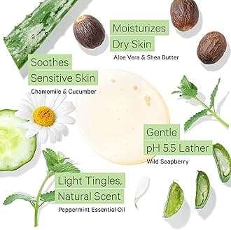 Organic Peppermint Body Wash for Oily Skin. The Only pH 5.5 Balanced Acne Body Wash for Sensitive Skin ââ‚¬â€œ Antibacterial & Antifungal Soap for All Skin Types, with Wild Soapberries 8.5 ozââ‚¬â€