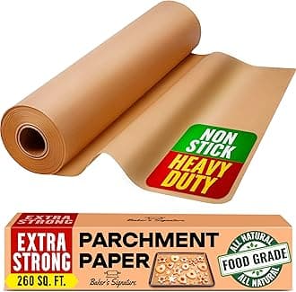 260 Sq.Ft Unbleached Parchment Paper for Baking – Roll with Cutter, Heavy Duty Non-Stick Brown Parchment for Baking, Cooking, Grilling, Steaming and Air Fryer, 15in x 210ft by Baker’s Signature