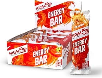 HIGH5 Energy Bars - High Carb Energy Bars for Running, Cycling & Hiking - Vegan Oat Bars with Real Fruits - Healthy Snacks for Adults - Snack Bars Multipack for Training & Racing (12x55g, Peanut)