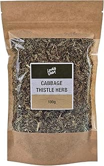 Lowhill Valley Cabbage Thistle Herb Tea - Cut and Dried Cirsium Oleraceum Leaves and Flowers for Liver, Digestive Aid, and Detox Support - Mildly Bitter Flavour - 100% Natural - 100g