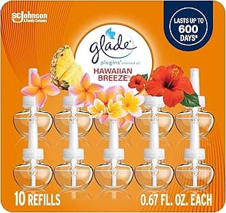 PlugIns Refills Air Freshener, Scented and Essential Oils for Home and Bathroom, Hawaiian Breeze, 6.7 Fl Oz, 10 Count