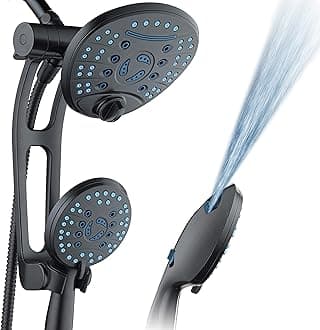 AquaCare AS-SEEN-ON-TV High Pressure Handheld/Rain 80-mode 3-way Shower Head Combo with Adjustable Arm - Antimicrobial Nozzles, Tub & Pet Power Wash, 6 ft. Stainless Steel Hose, ORB Bronze Finish