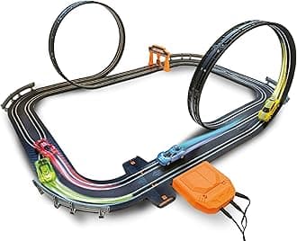 Slot Car Race Track Sets, Race Tracks for Kids Ages 4-8 | 1:64 Scale Cars, Race Car with 4 High Speed Cars, Electric Slot Car Race Track Sets, Remote Control Car
