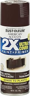 Rust-Oleum327872-6PK American Accents Spray Paint, 12 oz, Gloss Kona Brown, 6 Pack