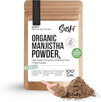 Sushi Manjistha Powder | 100% Pure & Organic | Natural Skin Care & Detox | Supports Blood Purification & Radiant Skin (Pack of 1 | 100gm)