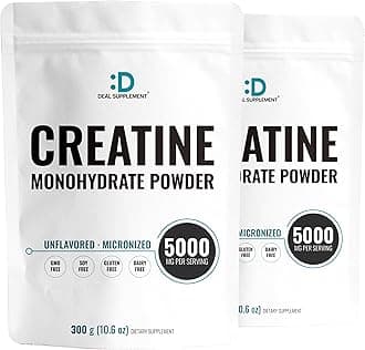 2 Pack Instant Creatine Monohydrate Powder 600 Grams (21.2oz) | Unflavored Micronized Creatine Powder, 5000mg Per Serving, 4 Month Supply, Vegan | Keto, Non-GMO, No Filler, No Additives - 120 Servings