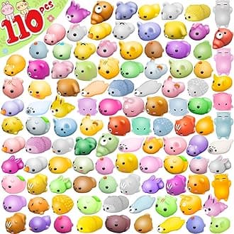 110 Pcs Mochi Squishy Toy, Mini Kawaii Squishies Bulk Sensory Fidget Toys Goody Bag Party Fvors for Kids, Classroom Prizes Pinata Filler Carnival Stocking Stuffers Christmas Birthday Gifts