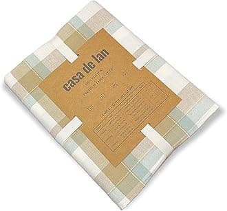 Rectangle Table Cloth - Table Cover - Cotton Mitered Stitched - Checks Table Covers for Kitchen Dining, Wedding, Decorations, & Parties - 60x120 in - Taupe Tartan