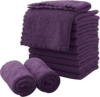 Microfiber Facial Cloths Fast Drying Washcloth 12 Pack - Premium Soft Makeup Remover Cloths - Grape Purple