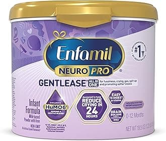 NeuroPro Gentlease for easing Fussiness, Crying, Gas, Spit-up in 24 Hrs, Smaller Proteins for Easy Digestion, Brain Supporting DHA, Prebiotic Blend, HuMO6*, Baby Formula, Reusable Tub, 19.5 Oz