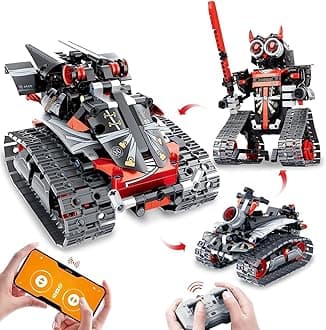 Robot Building Remote Control Gift STEM Building Kit for Boys 8-12 - 3 in 1 Educational Toys for 6 7 8 9 10 11 12 + Year Old Boys Birthday Gifts for Kids - Tracked Racer Car Tank Robotics