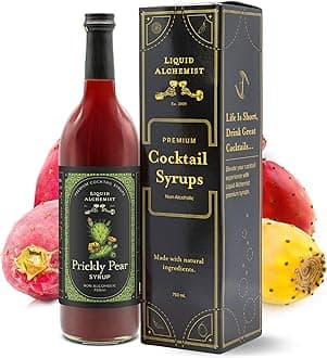 Liquid Alchemist Prickly Pear Syrup for Cocktails - Real Ingredients Make our Mixer Perfect for a Summer Cocktail and Margarita Mix - Vegan & Non-GMO (25.4 oz)