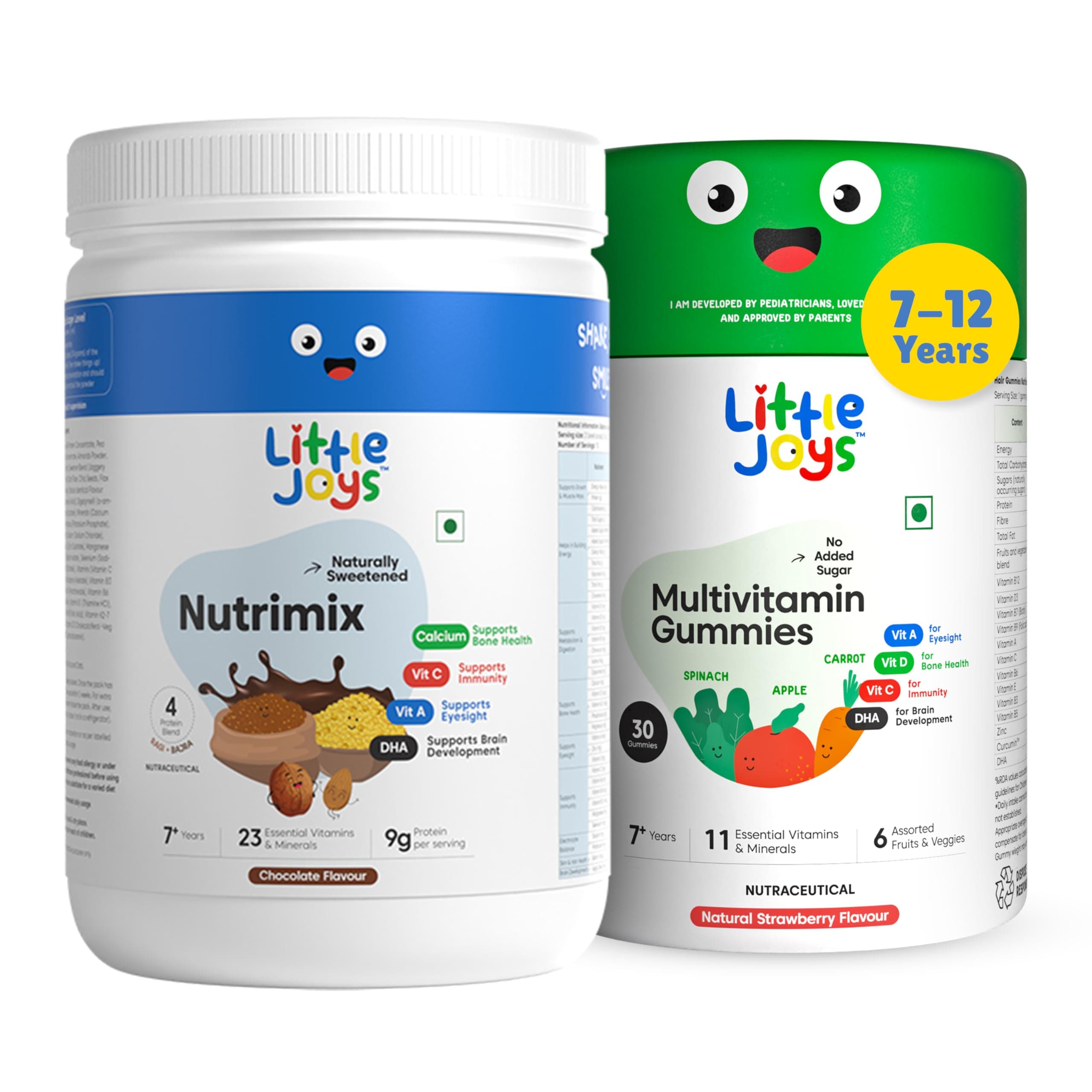 Immunity Boosting Kit | 7-12 years | For Better Immunity & Strength | With Ragi, Bajra, Vitamin A, C, D3, B12, Zinc & DHA | With Nutrimix 350g & Multivitamin Gummies 30N