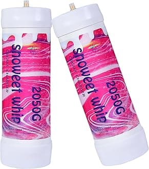 Generic SNOWEET Cream Charger Tanks Original Flavor Steel Whipped Cream Dispensers 3.3L 2050Gram Whipped Cream Canisters with nozzles (Unflavour-2 Cylinders), Unflavor 2500G, 240617YW3.3L-2