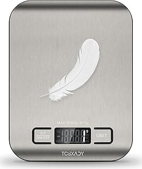 Food Scale, 11lb Digital Kitchen Scale with 6 Units LCD Display and Tare Function,Compact Design for Baking,Healthy Cooking,Meal Prep, 304 Stainless Steel