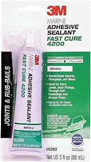 3M Marine Adhesive/Sealant Fast Cure 4200, 05260, White, 3 oz