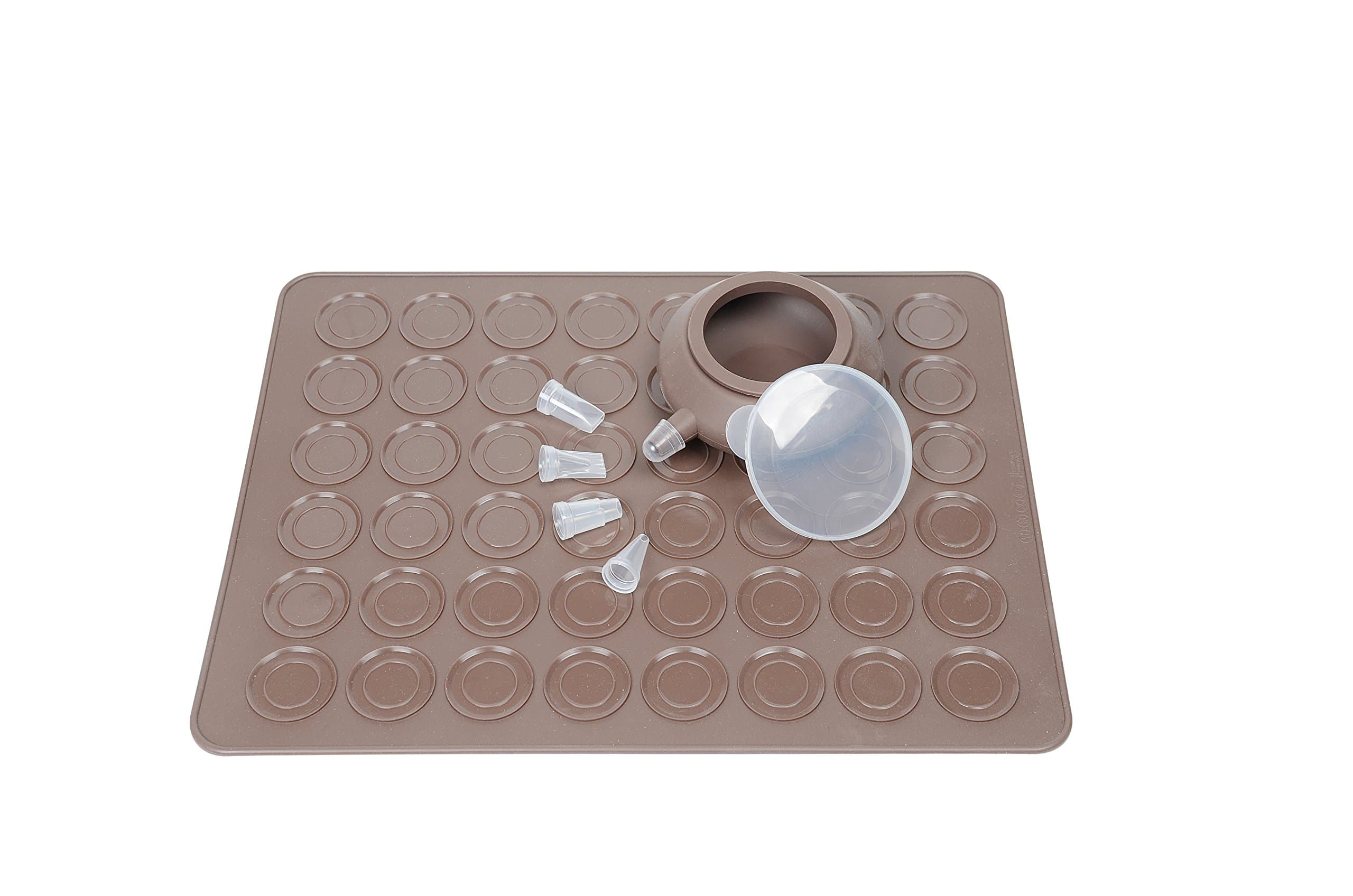 Vigorlife Macaron Making Set 48 - Capacity Nonstick Macaron Silicone Baking Mats Cakes Mould Includes Trays Bakeware Decorating Pen Icing Tips and 4 Nozzles-Cup Cake Muffin Pastry Cream Icing