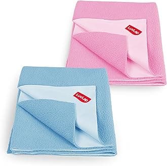 LuvLap Instadry Waterproof Baby Dry Sheet, Small Size 50x70 cm, Extra Absorbent Quick Dry Sheet for New Born,Toddler, Anti-Piling Fleece for Baby, Bed Protector, Pack of 2, Sky Blue & Baby Pink