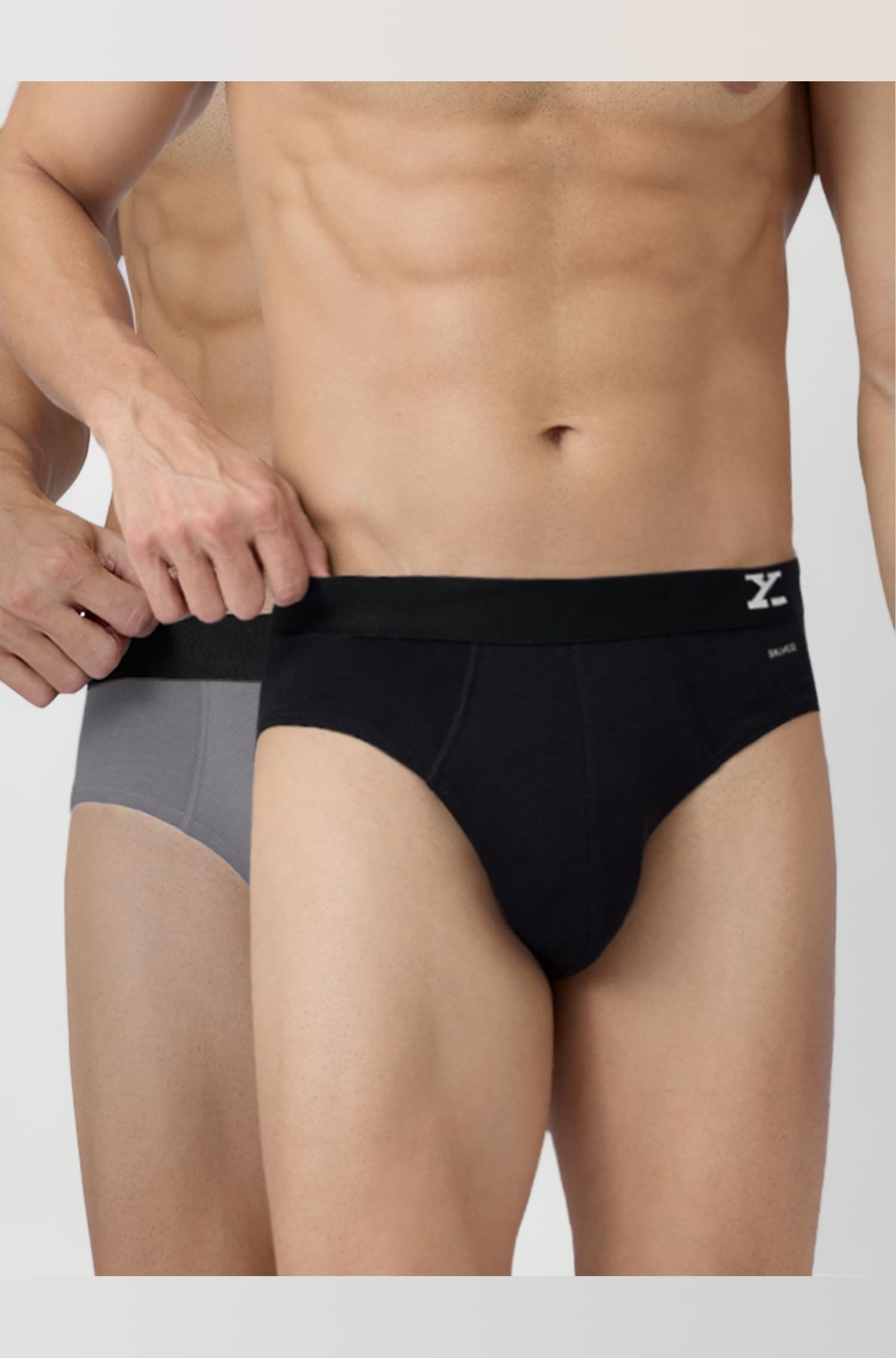 XYXX Men's Aero Super Combed Cotton Regular Fit Solid Antibacterial Briefs with No Marks Waistband (Pack of 2)