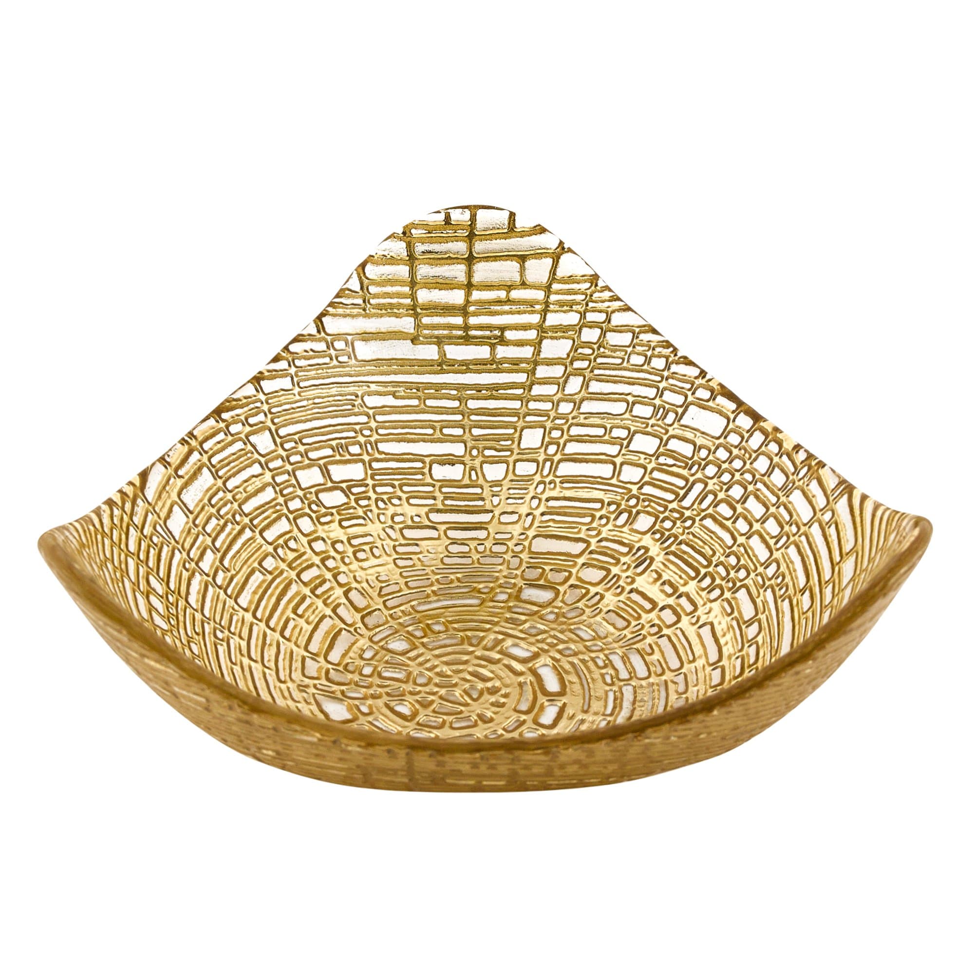 Web Design Gold Triangular Glass 6" Bowl by Badash (6")