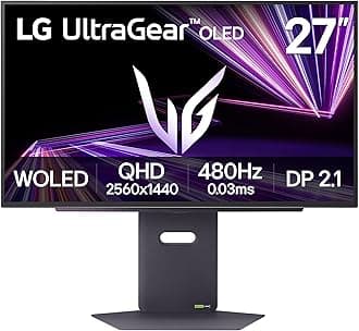 27GX790A-B 27-inch Ultragear OLED Gaming Monitor QHD 1440p 480Hz, 0.03ms, DisplayPort 2.1, True Black 400, NVIDIA G-Sync, AMD FreeSync Premium Pro, HDMI, USB, Tilt/Height/Swivel/Pivot Stand, Black