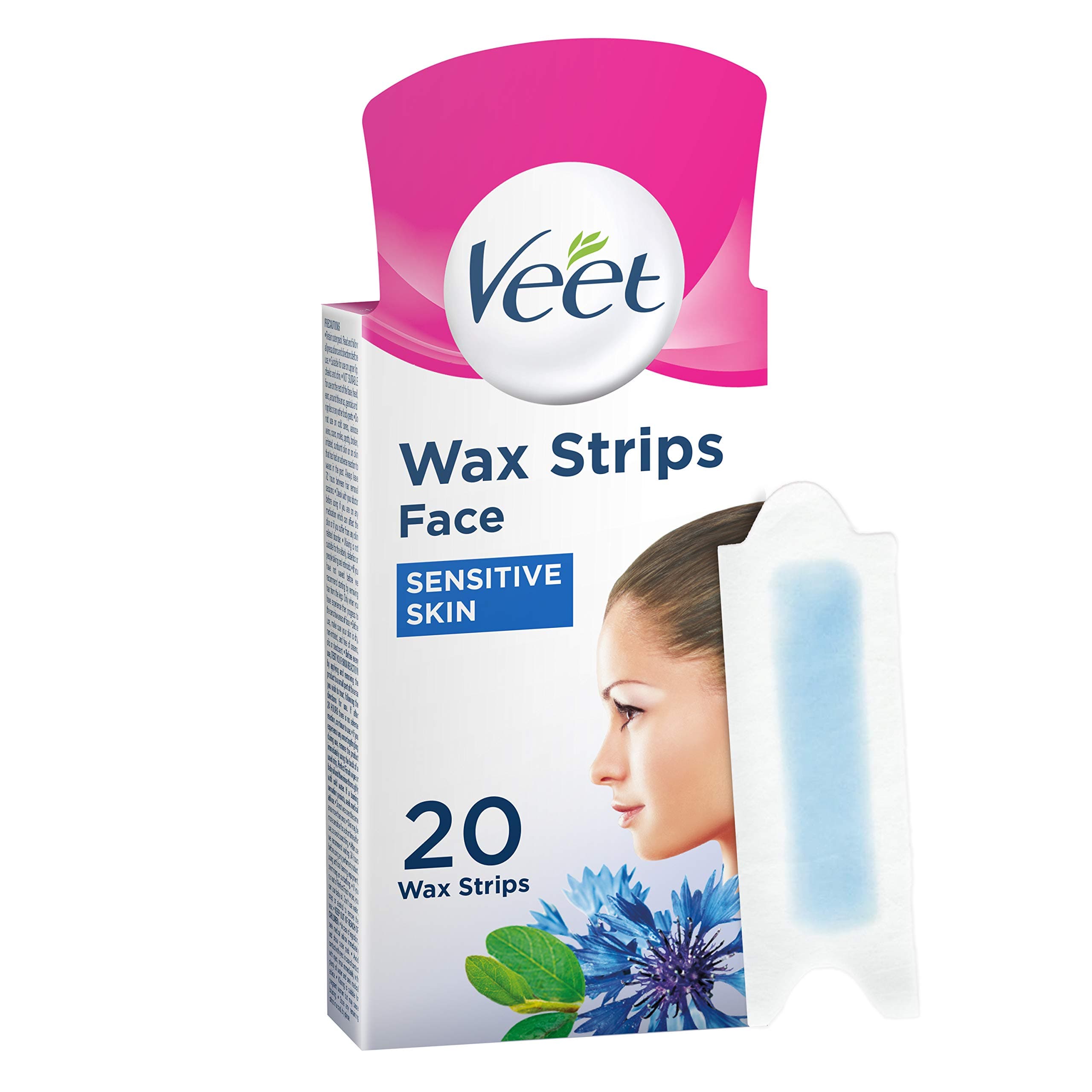 Face Cold Wax Strips for Normal Skin, 10 Double Sided Strips, Pack of 20