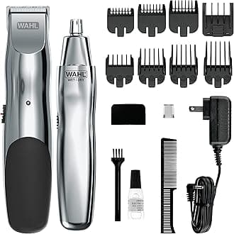 Groomsman Rechargeable Beard Trimmer kit for Mustaches, Nose Hair, and Light Detailing and Grooming with Bonus Wet/Dry Battery Nose Trimmer – Model 5622v