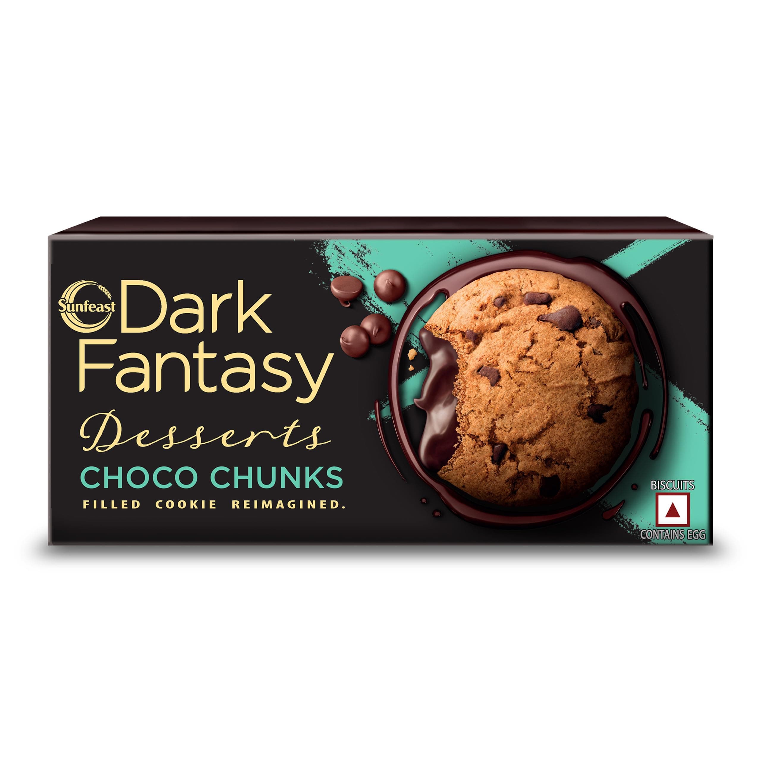 Choco Chunks, Choco Chip and Molten Choco Creme Filled Cookie, 75g