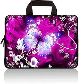11" 11.6" 12" 12.1" 12.5" inch Laptop Carrying Bag Case Notebook Ultrabook Bag Tablet Cover Neoprene Fit Samsung Google Acer HP DELL Lenovo Asus (11 11.6 12.1 12.2 inch, Purple Butterfly)