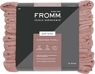 Fromm Softees Microfiber Salon Hair Towels for Hairstylists, Barbers, Spa, Gym in Terracotta, 16" by 29", 10 Count Perfect Hair Care Towel for Drying Curly, Long, Wavy Hair