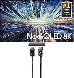 SAMSUNG QN75QN900DFXZA 75 Inch Class QN900D Neo QLED 8K Smart TV with an Austere 5S-4KHD2-2.5M V-Series 2.5m Premium 4K HDR HDMI Braided Cable (2024)