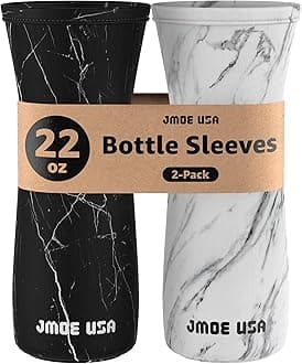 Jmoe USA 22oz Sleeve for Cirkul Water Bottle | Fits 22 oz Plastic and Stainless Steel Bottles | Neoprene Sweat Absorbing Material | Fitted Design | 2-Pack | Insulated Cover (Marble)