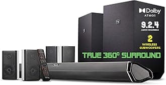 NakamichiShockwafe Ultra 9.2.4 Channel 1000W Dolby Atmos/DTS:X Soundbar with Dual 10" Subwoofers (Wireless) & 4 Rear Surround Speakers. Enjoy Plug and Play Explosive Bass & High End Cinema