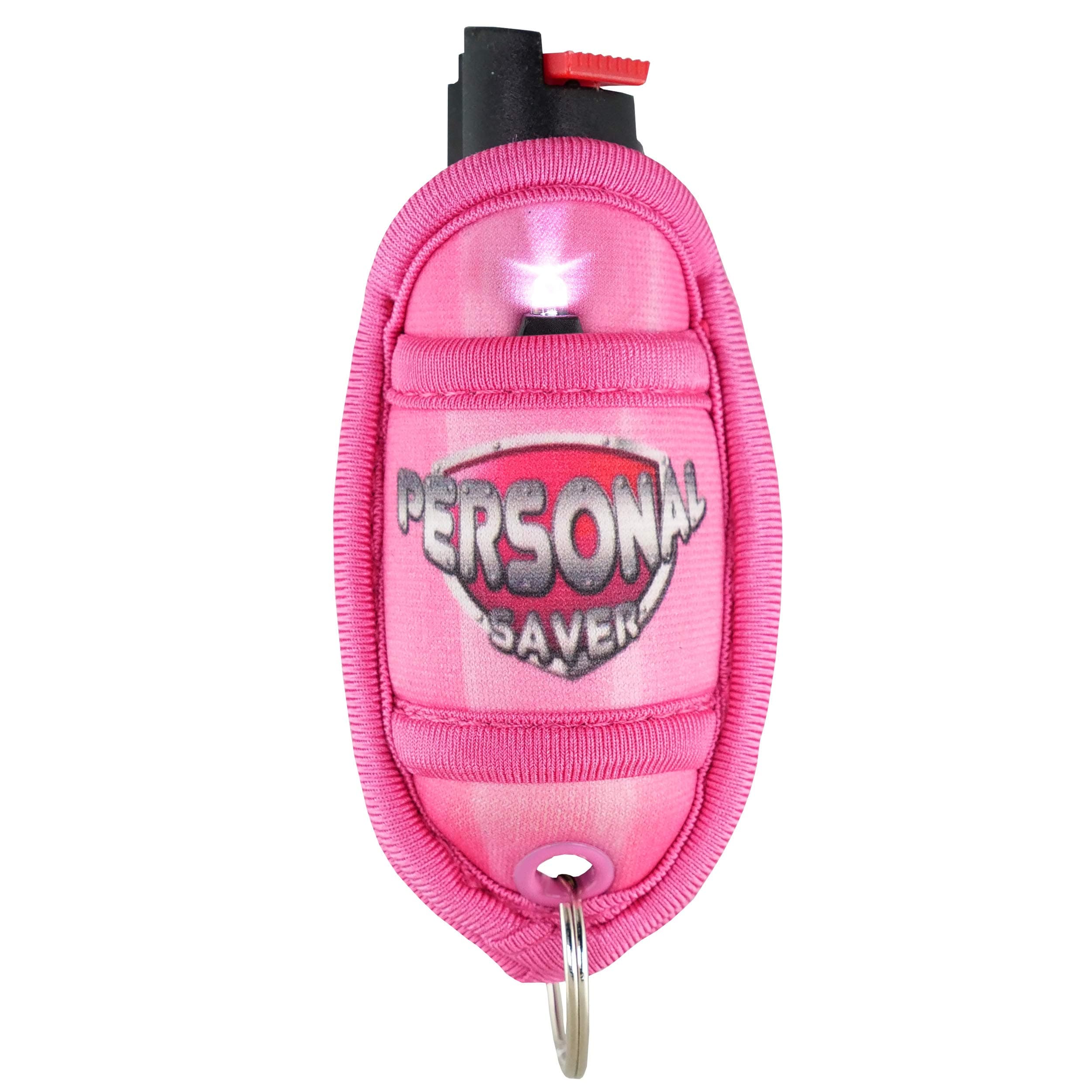 PERSONAL SAVER Compact Pepper Spray Keychain with LED Light - Maximum Police Strength OC Spray 12 ft Range with Safety Flip