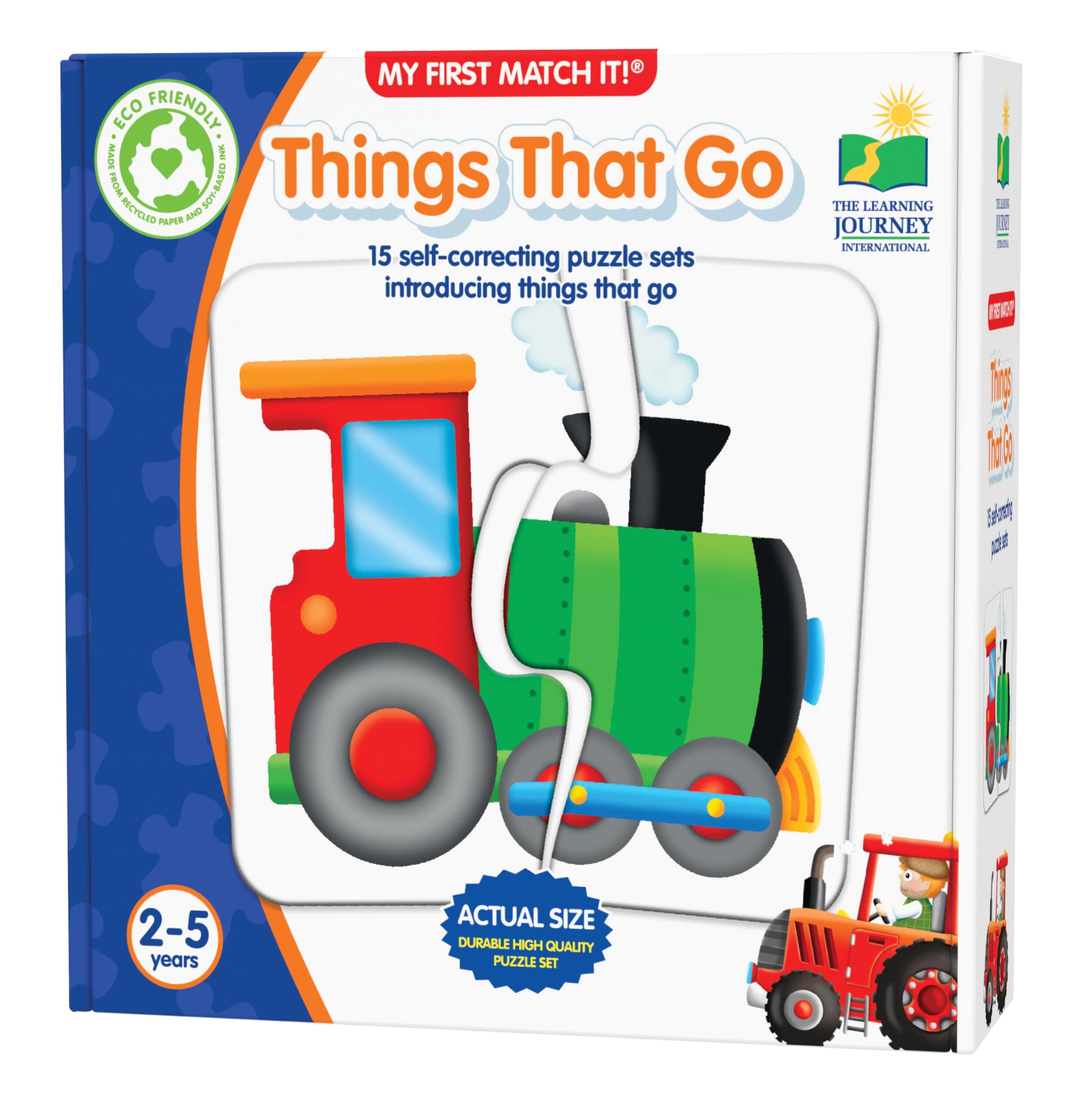 The Learning Journey My First Match It - Things That Go Puzzle For Kids - Helps Interactive Child Development, Problem-Solving and Motor Skills - 15 Self-Correcting Puzzle Sets - For 2+ Years