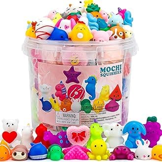 100 Pack Mochi Squishy Toys, Party Favors for Kids 4-8-12,Birthday Gifts Treasure Box Classroom Prizes Goodie Bag Stuffers, Mini Squishy Fidget Toys, Carnival Prizes in Bulk