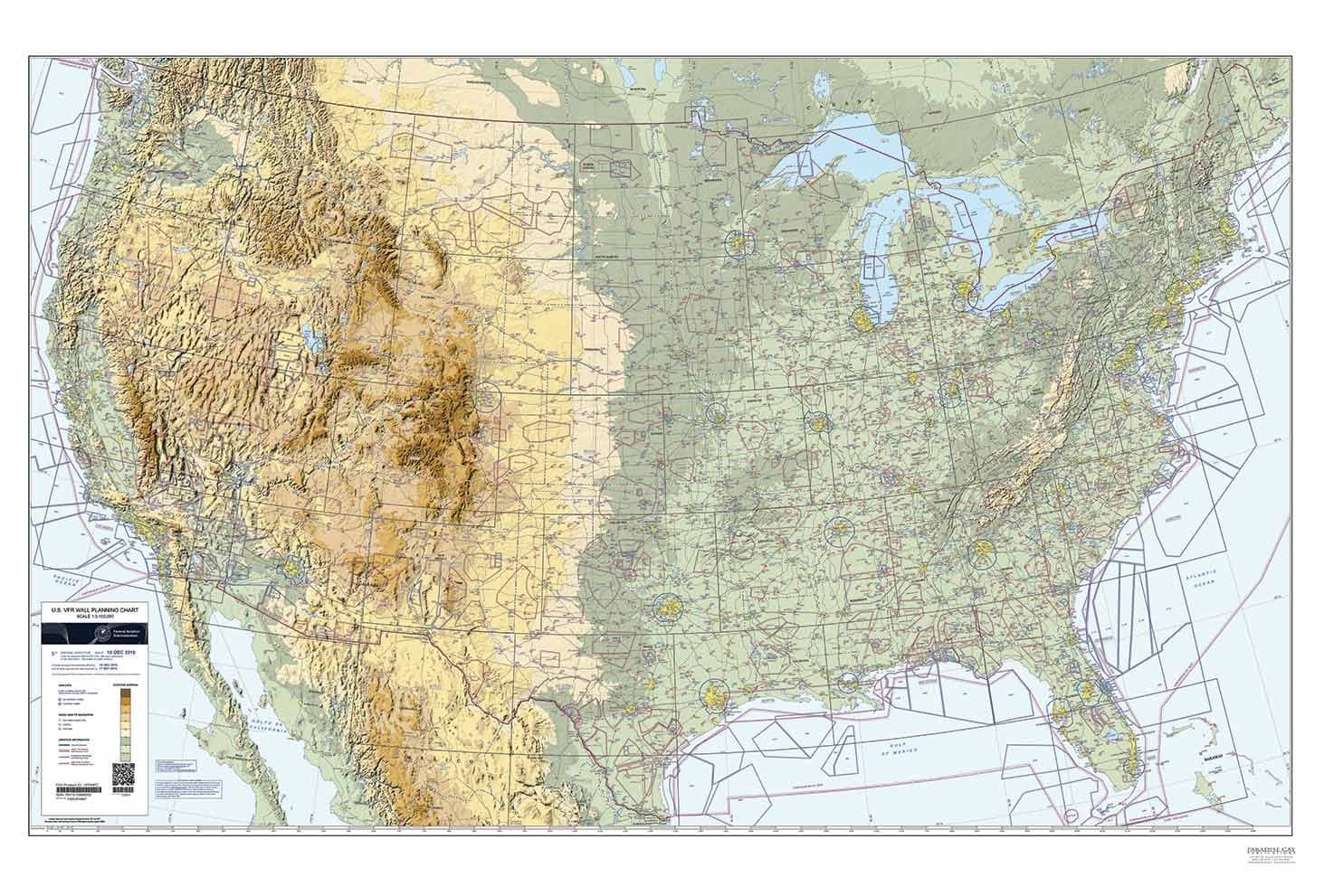 FAA Chart: U.S. VFR Wall Planning Chart (Folded) VFRWPC (Current Edition