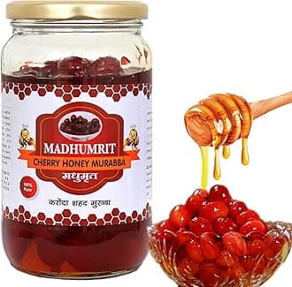 - Madhumrit 100% Raw Natural & Organic Cherry Murabba With Honey| Raw Forest Marmalade | Helps Improving Healthy Heart, Purify Blood,Weight Loss.| (500 g) (Cherry)