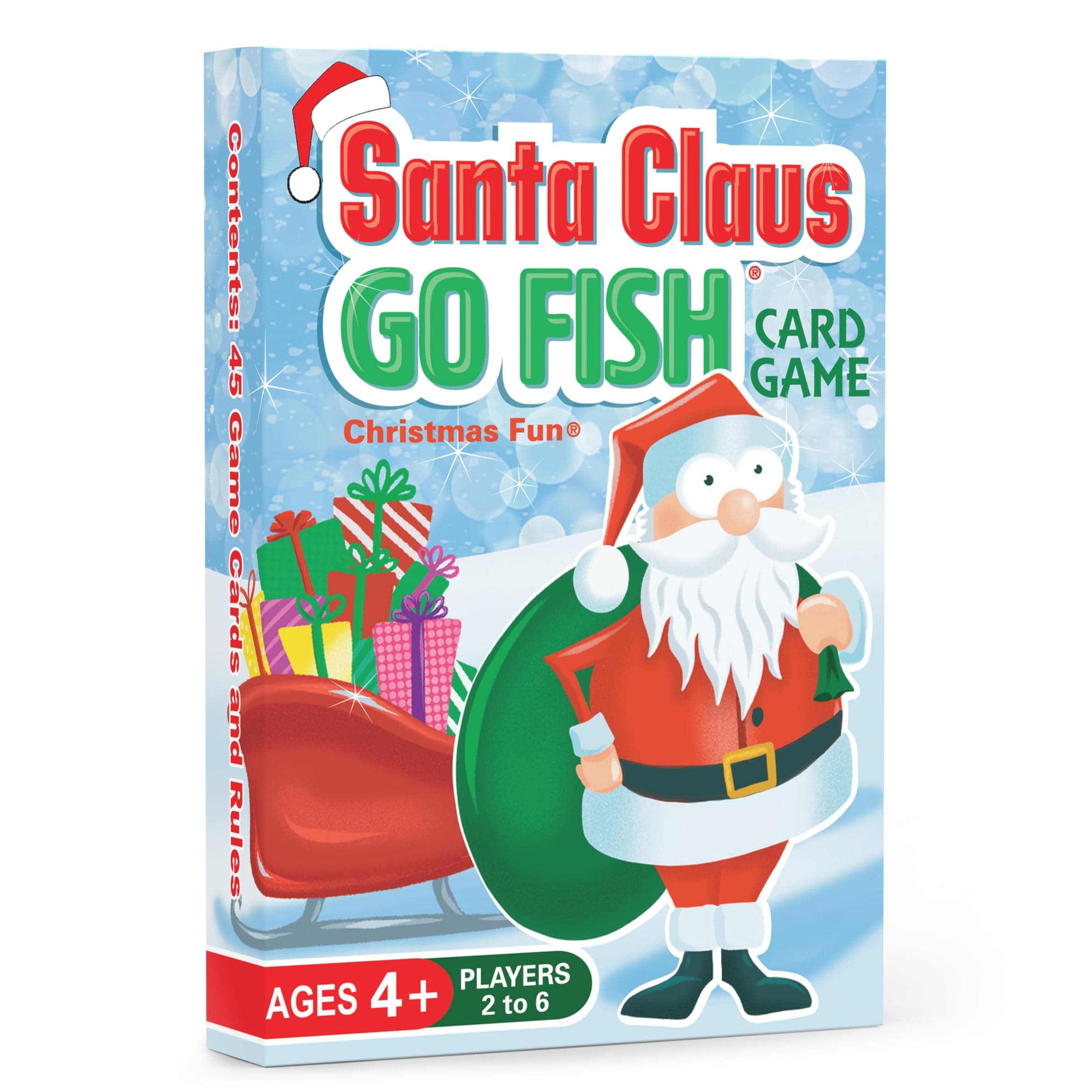 Santa Claus Go Fish – A Family Christmas Game for Kids Ages 4 & Up | Go Fish, Old Maid, and Slap Jack in One Deck (Holiday Stocking Stuffers, Gift for Boy or Girl, Fun Family Board Game Night)