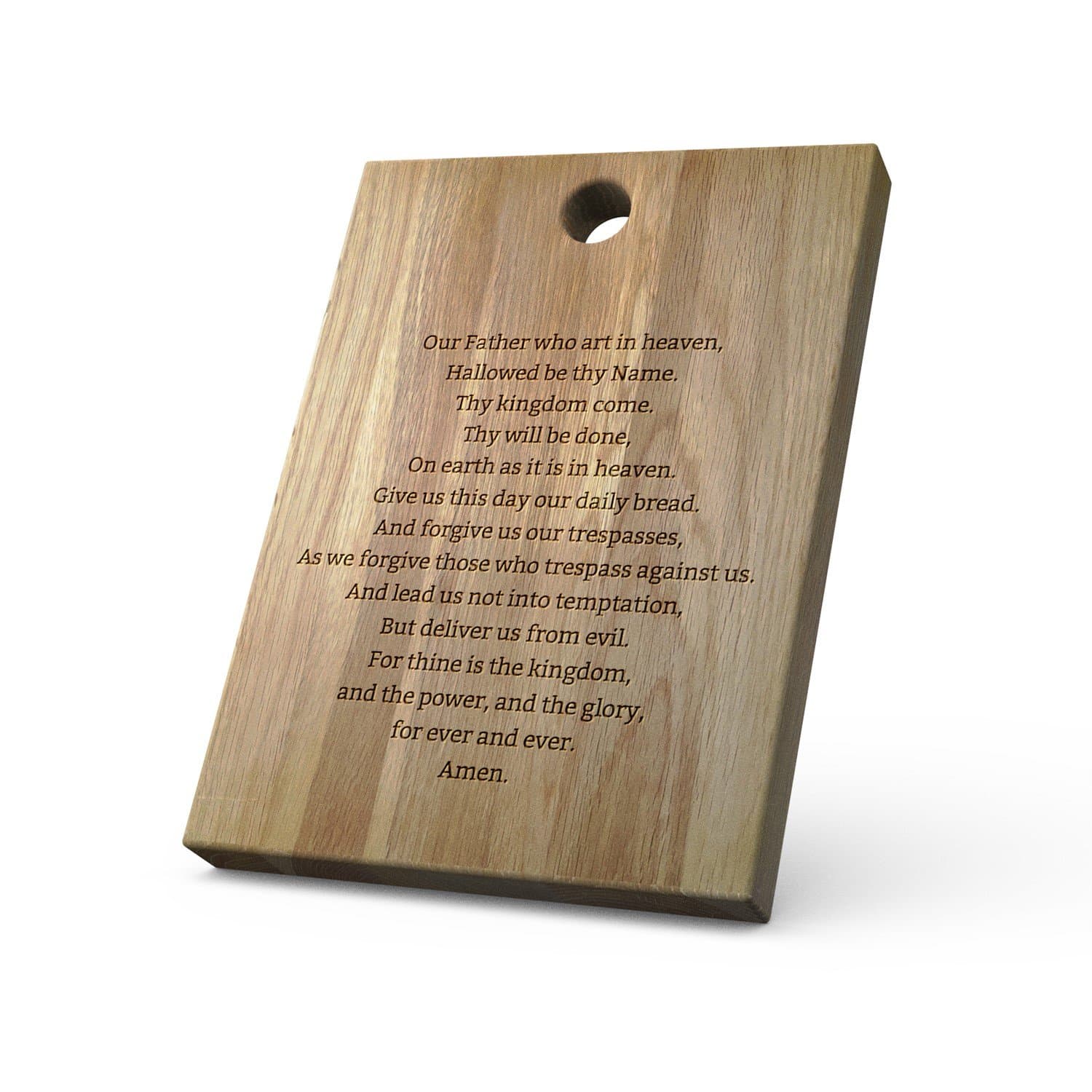 The Kitchenware CompanyKWCO Solid Oak Chopping and Serving Board with Carved Message - Lords Prayer (Large 37.5 x 27.2 x 3.5cm)