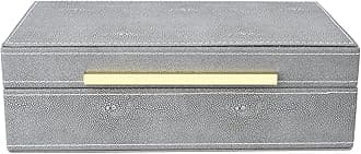 Grey Shagreen box Faux Leather Decorative Box,Keepsake And Memory Storage Small Decorative Boxes with Lids for Modern Home Decor Jewelry Box Organizer