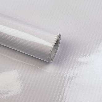 Lypumso 6D Carbon Fiber Vinyl Wrap Roll, Super Glossy Car Wrap Film Featuring Bubble Free Air Release Technology, Car Moto DIY Interior Exterior (Carbon Fiber White, 1ft x 10ft)