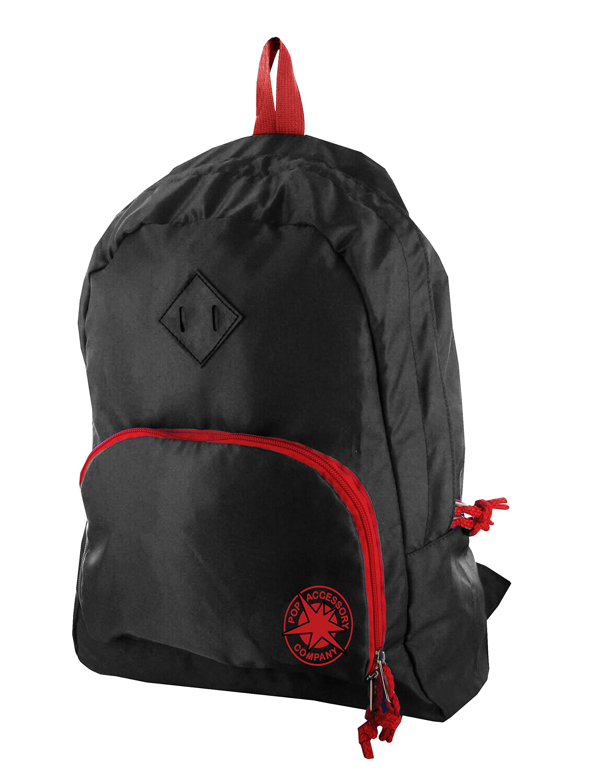 POP Accessory Company Foldaway Backpack Rucksack Bag - Black/Red