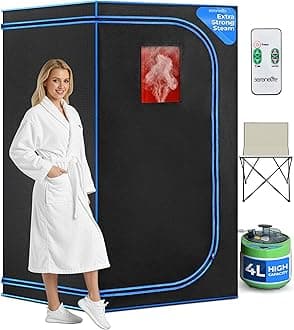 SereneLife, Portable Steam Sauna, upgraded 2026 Model,1600w heater,4L Steamer w/ ETL certificate, Pop up Indoor Home Spa Tent with Remote Control, for Detox, Relaxation & Stress Relief, Includes Chair