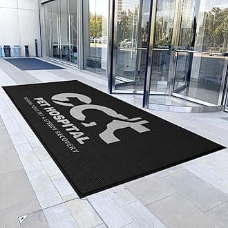 Custom Door Mat Personalized Logo Text Entrance Commercial Floor Mats with Non-Slip Rubber Backing Indoor Outdoor Waterproof Mat 4' x 6'