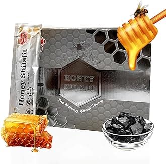 Ashraf Naturals Honey Shilajit - Premium Honey Enhance Your Energy Natural Shilajit Blend with Herbal Extracts & Vitality Support, 15 Sachets x 15g