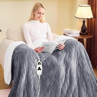 - Heated Blanket Electric Full 72"X84", Heating Blanket with 10 Heat Levels 1/2/4/6/8 Hours Auto-Off, Fleece Soft Christmas Blanket,Gifts for Grandma Seniors Mom,Misty Grey